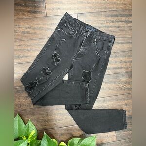 Aeropostale high rise black ripped jeggings jeans 4S